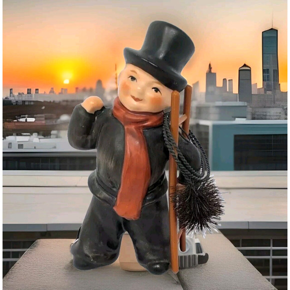 VTG Goebel Chimney Sweep Figurine 3.5 inch TMK-5 Red Ladder Brush Top Hat Boy - Picture 1 of 9